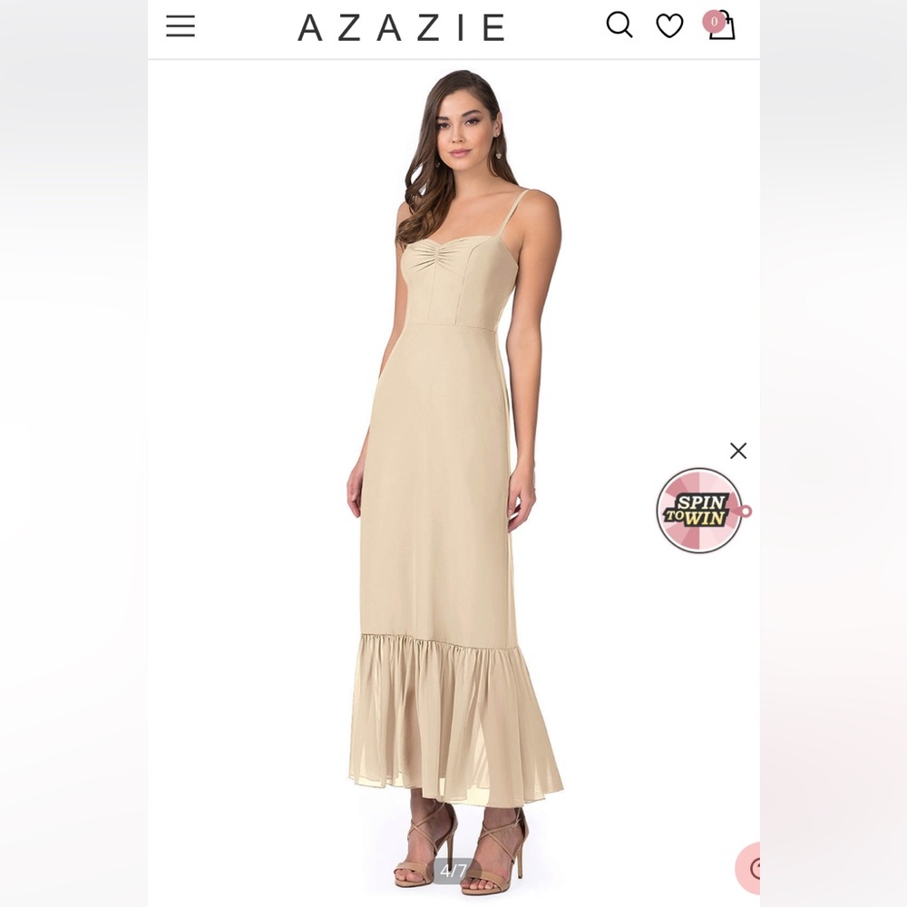 Azazie Champagne BridesmaId Dress Neutral